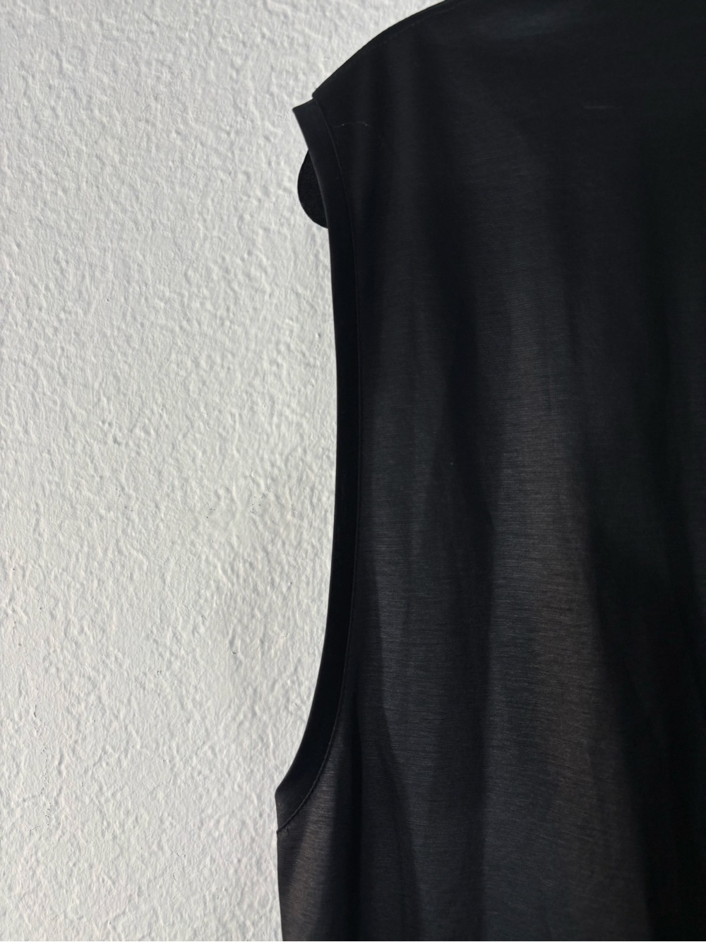 Helmut Lang Glossy Black Sleeveless Midi Dress Faux Leather Look Size Large - Picture 13 of 16